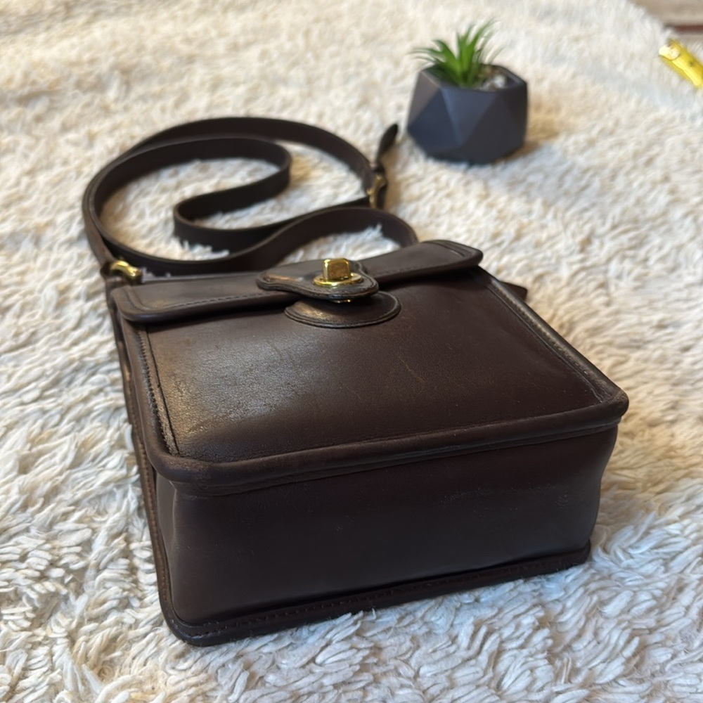👜Vintage Coach 9930 Murphy Willis Crossbody Bag Leather Dark Brown - Picture 2 of 16